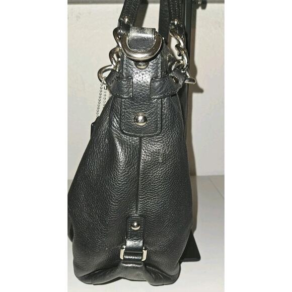 Coach Brooke Bag Purse Satchel Black Pebbled Leather Silver Chain F17165 *Read - Picture 4 of 14